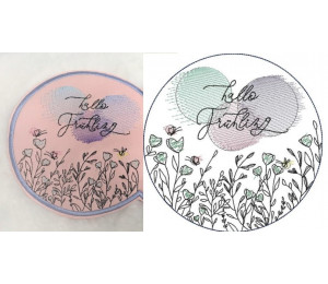 Stickdatei - Blumenwiese Kreis Doodle 1